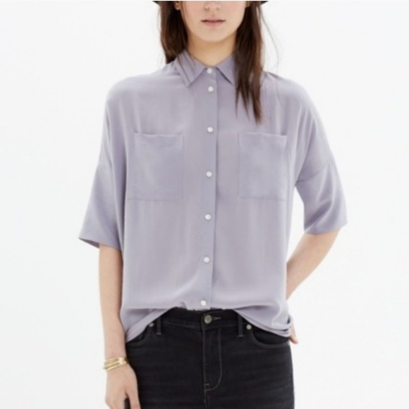 Madewell Tops - Madewell Silk Courier Shirt in Lavender Ice